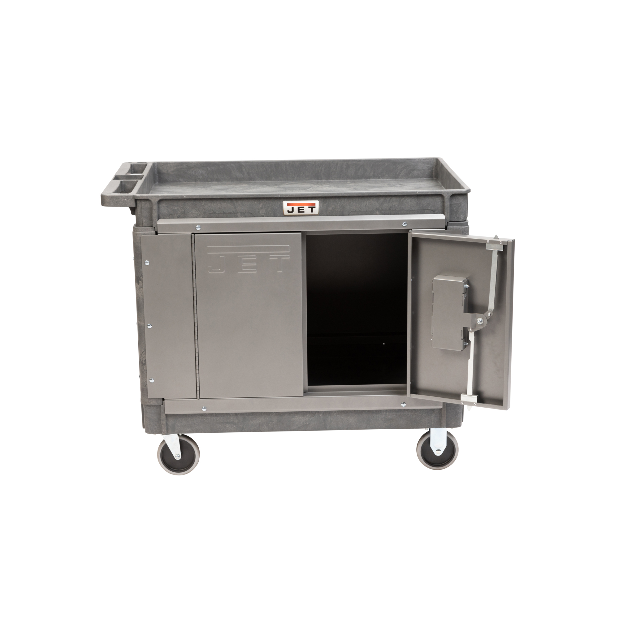 JET, Resin Cart 141014 w/ LOAD-N-LOCK, Total Capacity 500 lb, Shelves (qty.) 2 Material Resin, Model# JT1-129